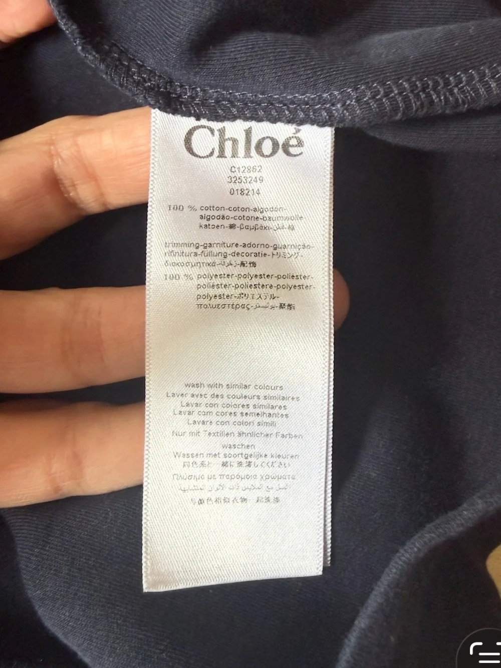 Chloe Girls' Navy Short Sleeve Dress with Trim - 14 Cotton
